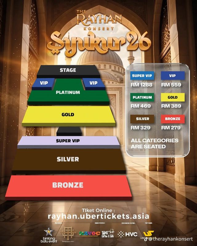 Pelan tempat duduk dan harga tiket Syukur 26